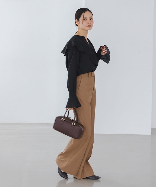 Noble(ノーブル)の「《追加》ブライトシアーフリルブラウス(シャツ/ブラウス・レディース・ホワイト/ブラック/ライトグリーン・FREE)」の12枚目の写真