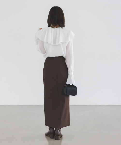 Noble(ノーブル)の「《追加》ブライトシアーフリルブラウス(シャツ/ブラウス・レディース・ホワイト/ブラック/ライトグリーン・FREE)」の16枚目の写真