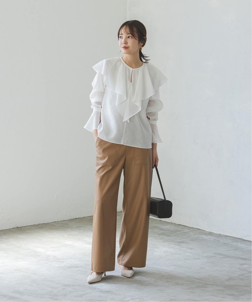 Noble(ノーブル)の「《追加》ブライトシアーフリルブラウス(シャツ/ブラウス・レディース・ホワイト/ブラック/ライトグリーン・FREE)」の19枚目の写真