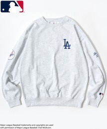 MLB/メジャーリーグベースボール 別注 オーバーサイズ 裏起毛 ロゴ ワッペン ワンポイント刺繍 スウェット トレーナー/レディース メンズ