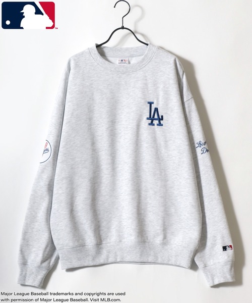 MLB（メジャーリーグベースボール）の「MLB/メジャーリーグベースボール オーバーサイズ 裏起毛 ロゴ ワッペン ワンポイント刺繍 スウェット トレーナー/レディース メンズ（スウェット・レディース・ブラック/アッシュグレー/ネイビー/ブラウン・M/L/LL）」の14枚目の写真