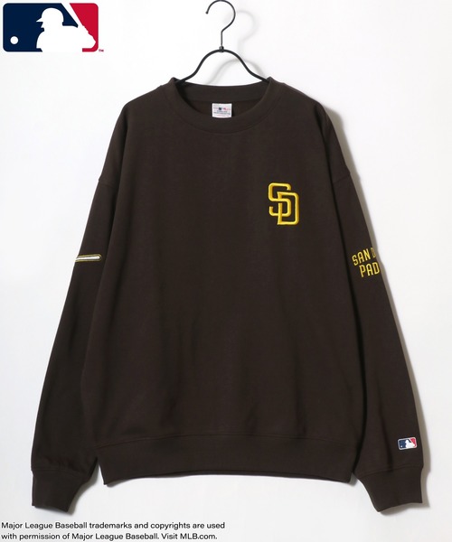 MLB（メジャーリーグベースボール）の「MLB/メジャーリーグベースボール オーバーサイズ 裏起毛 ロゴ ワッペン ワンポイント刺繍 スウェット トレーナー/レディース メンズ（スウェット・レディース・ブラック/アッシュグレー/ネイビー/ブラウン・M/L/LL）」の19枚目の写真