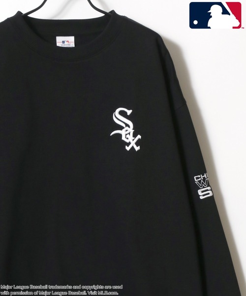 MLB（メジャーリーグベースボール）の「MLB/メジャーリーグベースボール オーバーサイズ 裏起毛 ロゴ ワッペン ワンポイント刺繍 スウェット トレーナー/レディース メンズ（スウェット・レディース・ブラック/アッシュグレー/ネイビー/ブラウン・M/L/LL）」の5枚目の写真