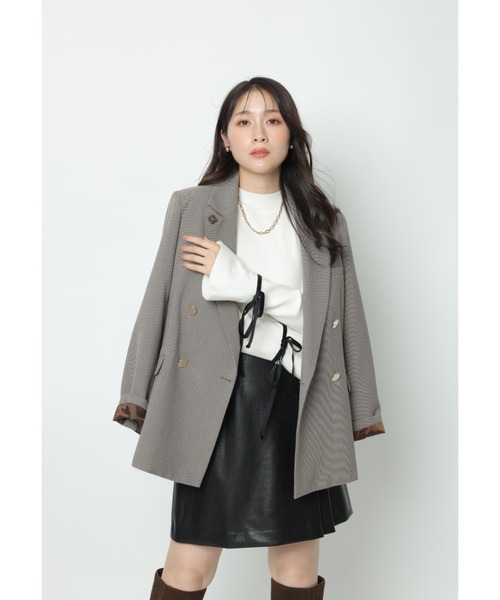 Apuweiser-riche（アプワイザーリッシェ）の「ダブルラップスカート（スカート・レディース・ブラウン/ブラック・TALL/2/1/0）」の3枚目の写真