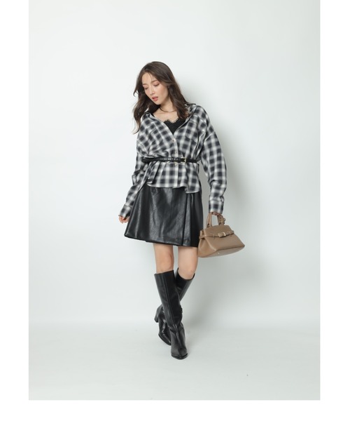 Apuweiser-riche（アプワイザーリッシェ）の「ダブルラップスカート（スカート・レディース・ブラウン/ブラック・TALL/2/1/0）」の5枚目の写真