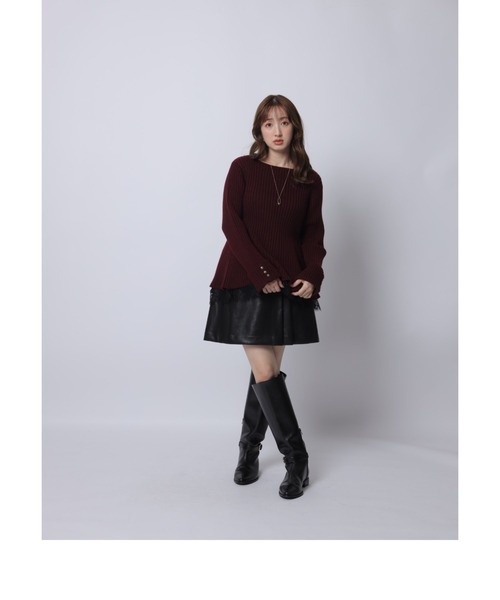 Apuweiser-riche（アプワイザーリッシェ）の「ダブルラップスカート（スカート・レディース・ブラウン/ブラック・TALL/2/1/0）」の7枚目の写真