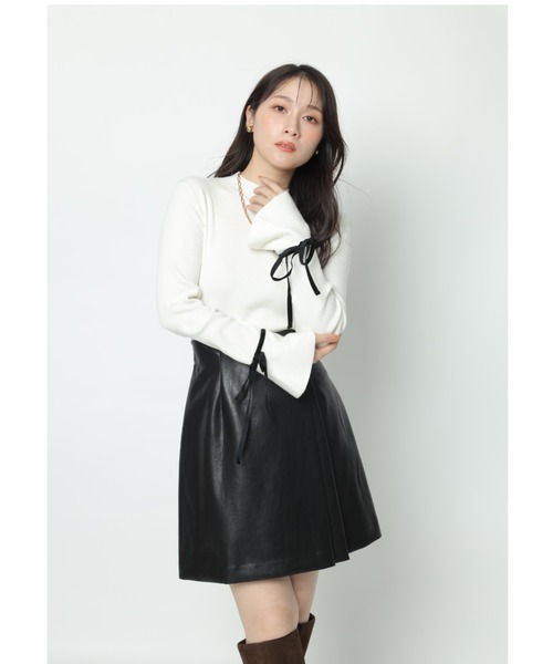 Apuweiser-riche（アプワイザーリッシェ）の「ダブルラップスカート（スカート・レディース・ブラウン/ブラック・TALL/2/1/0）」の11枚目の写真