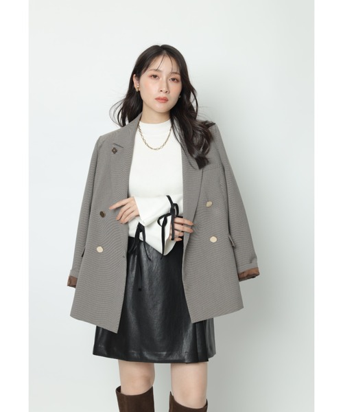 Apuweiser-riche（アプワイザーリッシェ）の「ダブルラップスカート（スカート・レディース・ブラウン/ブラック・TALL/2/1/0）」の12枚目の写真