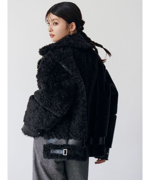 MURUAファーコート MURUA（ムルーア）の「フェイクファーラインジャガードコート