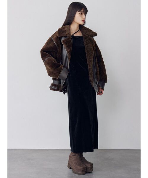 MURUA】 ムルーア ファーコート ブラウン MURUA（ムルーア） ファー