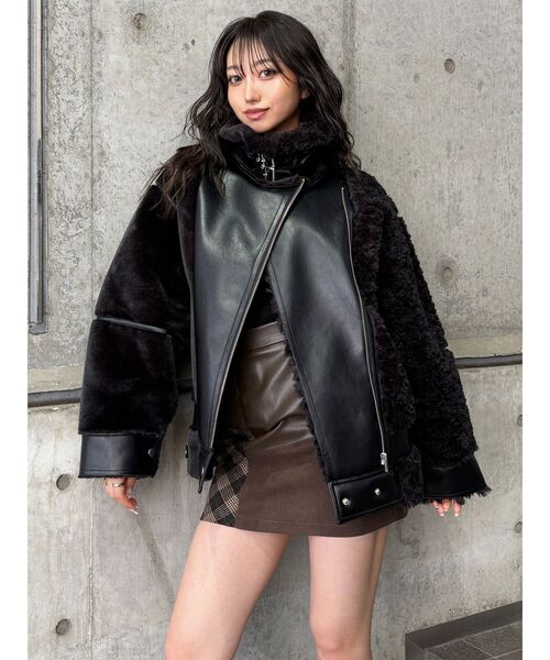 セール】ミックスファーフェイクムートン（ムートンコート）｜MURUA