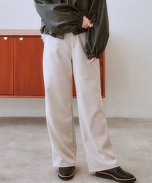 スウェード調ストレートパンツ<大きいサイズ有>