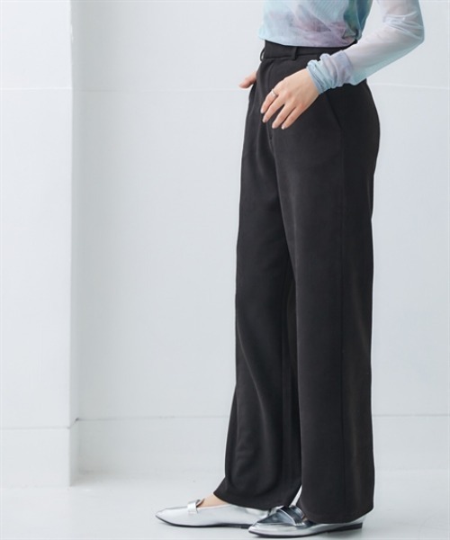 nissen（ニッセン）の「スウェード調ストレートパンツ＜大きいサイズ有＞（その他パンツ・レディース・ブラック/モカ/キナリ・S/M/L/LL）」の16枚目の写真