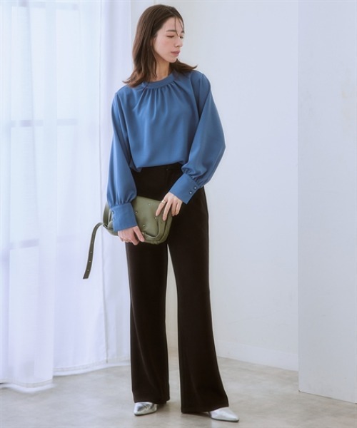 nissen（ニッセン）の「スウェード調ストレートパンツ＜大きいサイズ有＞（その他パンツ・レディース・ブラック/モカ/キナリ・S/M/L/LL）」の14枚目の写真