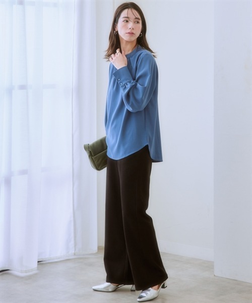 nissen（ニッセン）の「スウェード調ストレートパンツ＜大きいサイズ有＞（その他パンツ・レディース・ブラック/モカ/キナリ・S/M/L/LL）」の13枚目の写真