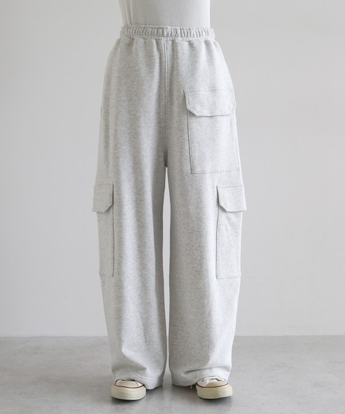 ANME(アンメ)の「スウェットカーゴパンツ(スウェットパンツ・レディース・オートミール/ブラック・M/L/XL)」の17枚目の写真