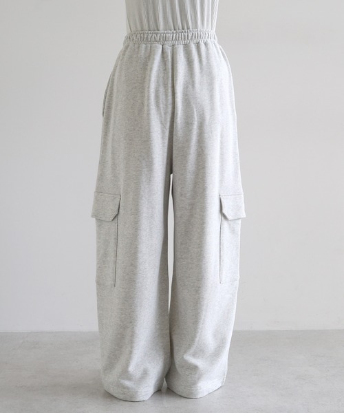 ANME(アンメ)の「スウェットカーゴパンツ(スウェットパンツ・レディース・オートミール/ブラック・M/L/XL)」の19枚目の写真