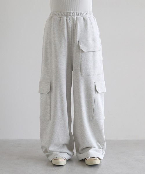 ANME(アンメ)の「スウェットカーゴパンツ(スウェットパンツ・レディース・オートミール/ブラック・M/L/XL)」の20枚目の写真