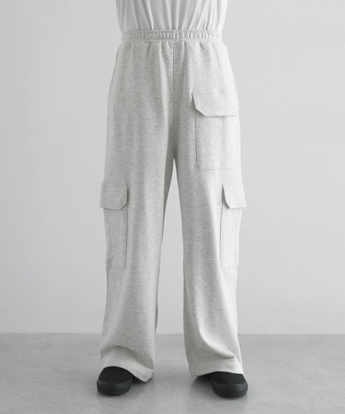 ANME(アンメ)の「スウェットカーゴパンツ(スウェットパンツ・レディース・オートミール/ブラック・M/L/XL)」の11枚目の写真
