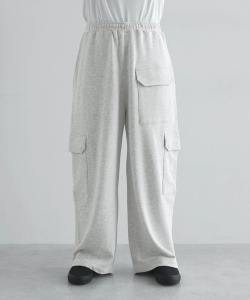 ANME(アンメ)の「スウェットカーゴパンツ(スウェットパンツ・レディース・オートミール/ブラック・M/L/XL)」の14枚目の写真