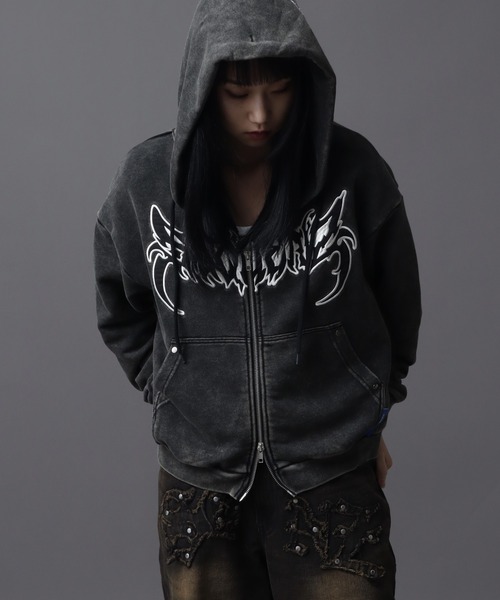 SEQUENZ(シークエンズ)の「【SEQUENZ(シークエンズ)】NEW O.G LOGO SPIDER ZIP PK(パーカー・メンズ・カモフラージュ/グレー系その他/ブラック・L/S/M)」の10枚目の写真