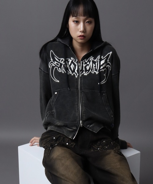SEQUENZ(シークエンズ)の「【SEQUENZ(シークエンズ)】NEW O.G LOGO SPIDER ZIP PK(パーカー・メンズ・カモフラージュ/グレー系その他/ブラック・L/S/M)」の14枚目の写真