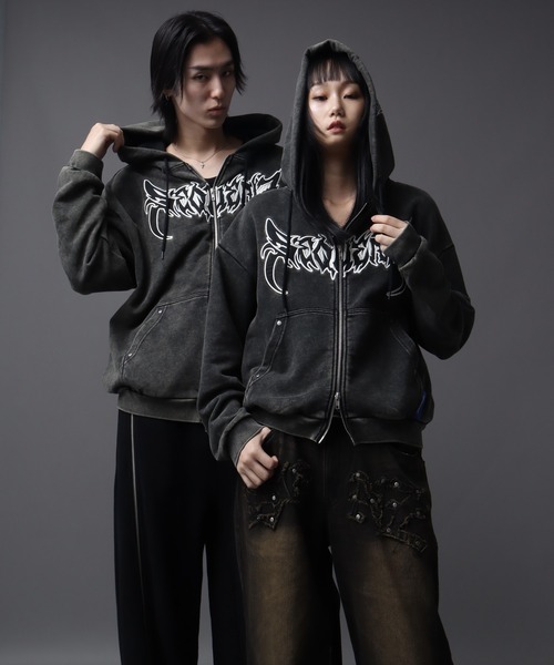 SEQUENZ(シークエンズ)の「【SEQUENZ(シークエンズ)】NEW O.G LOGO SPIDER ZIP PK(パーカー・メンズ・カモフラージュ/グレー系その他/ブラック・L/S/M)」の18枚目の写真