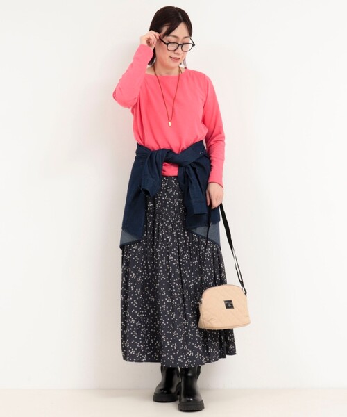 fredy couleur（フレディクルール）の「パール釦開き麻調長袖カットソー（Tシャツ/カットソー・レディース・グレイッシュベージュ/オフホワイト/チャコールグレー/ピンク・38）」の18枚目の写真