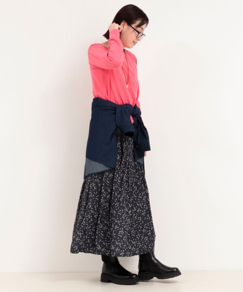 fredy couleur（フレディクルール）の「パール釦開き麻調長袖カットソー（Tシャツ/カットソー・レディース・グレイッシュベージュ/オフホワイト/チャコールグレー/ピンク・38）」の20枚目の写真