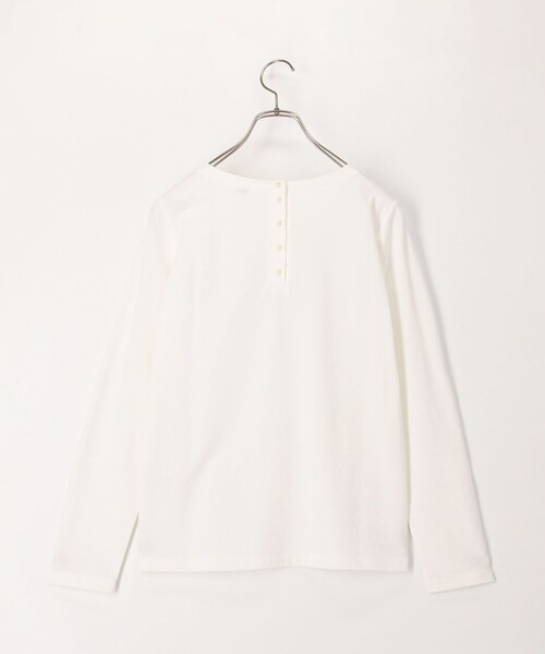 fredy couleur（フレディクルール）の「パール釦開き麻調長袖カットソー（Tシャツ/カットソー・レディース・グレイッシュベージュ/オフホワイト/チャコールグレー/ピンク・38）」の15枚目の写真