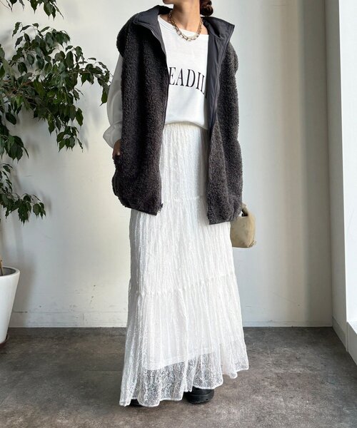 DouDou（ドゥドゥ）の「【WEB限定】リバーシブルボアベスト（ベスト・レディース・ベージュ/グレー・FREE）」の5枚目の写真