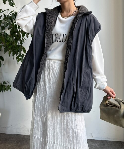 セール】【WEB限定】リバーシブルボアベスト（ベスト）｜DouDou