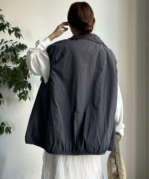 ドゥドゥ　リバーシブルボアベスト DouDou（ドゥドゥ） ベスト ジレ 「WEB限定」リバーシブルボアベスト