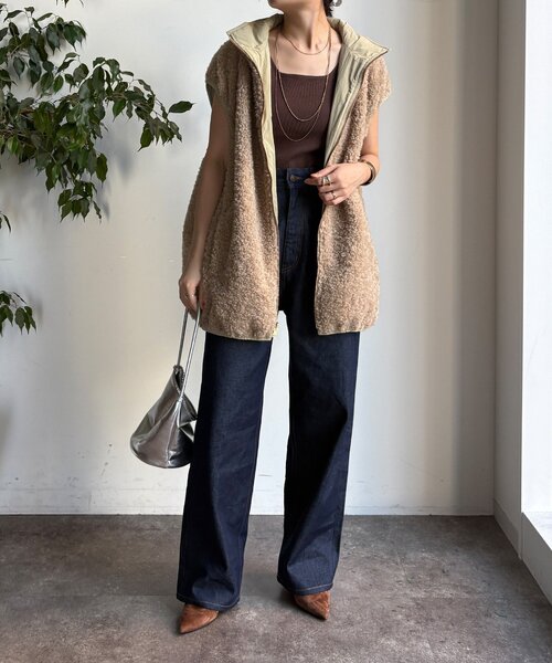 DouDou（ドゥドゥ）の「【WEB限定】リバーシブルボアベスト（ベスト・レディース・ベージュ/グレー・FREE）」の14枚目の写真