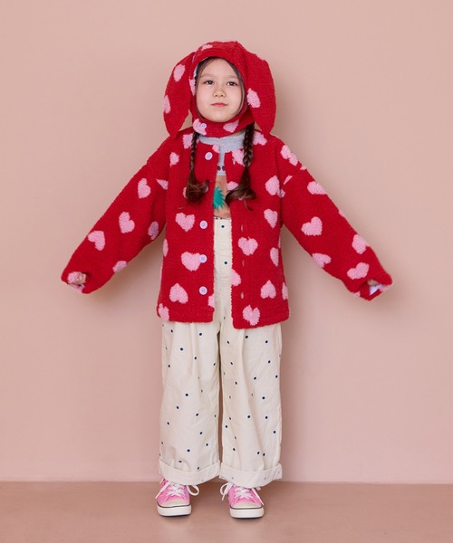 MARKEY'S（マーキーズ）の「ジャガードボア耳つきボウシ（ニットキャップ/ビーニー・キッズ・オフホワイト/ブルー/レッド/ライトブルー・FREE）」の7枚目の写真