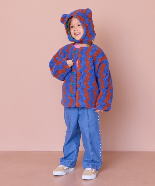 MARKEY'S（マーキーズ）の「ジャガードボア耳つきボウシ（ニットキャップ/ビーニー・キッズ・オフホワイト/ブルー/レッド/ライトブルー・FREE）」の11枚目の写真