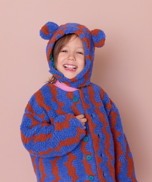 MARKEY'S（マーキーズ）の「ジャガードボア耳つきボウシ（ニットキャップ/ビーニー・キッズ・オフホワイト/ブルー/レッド/ライトブルー・FREE）」の10枚目の写真