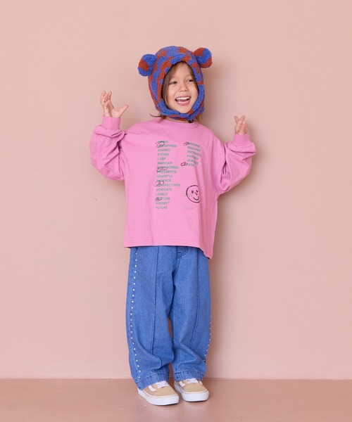 MARKEY'S（マーキーズ）の「ジャガードボア耳つきボウシ（ニットキャップ/ビーニー・キッズ・オフホワイト/ブルー/レッド/ライトブルー・FREE）」の9枚目の写真