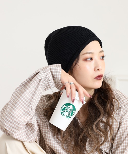 Sense of Grace（センスオブグレース）の「火山岩糸混　ニット帽（ニットキャップ/ビーニー・レディース・グレー/ターコイズブルー/ブラック/ベージュ/ピンク・FREE）」の6枚目の写真