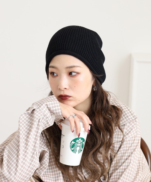 Sense of Grace（センスオブグレース）の「火山岩糸混　ニット帽（ニットキャップ/ビーニー・レディース・グレー/ターコイズブルー/ブラック/ベージュ/ピンク・FREE）」の7枚目の写真