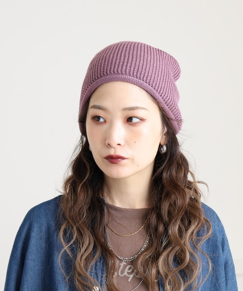 Sense of Grace（センスオブグレース）の「火山岩糸混　ニット帽（ニットキャップ/ビーニー・レディース・グレー/ターコイズブルー/ブラック/ベージュ/ピンク・FREE）」の18枚目の写真