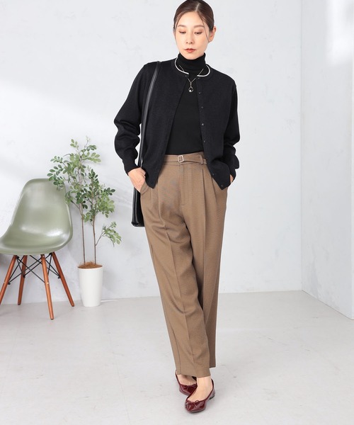 GALLORIA（ギャローリア）の「マシンウォッシャブル　配色クルーカーディガン（カーディガン/ボレロ・レディース・ライトグレー/ピンク/ブラック・M/L/LL/S）」の7枚目の写真