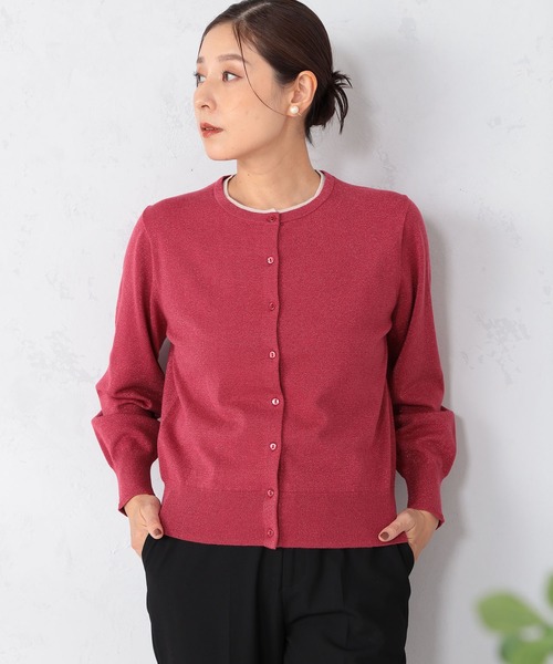 GALLORIA（ギャローリア）の「マシンウォッシャブル　配色クルーカーディガン（カーディガン/ボレロ・レディース・ライトグレー/ピンク/ブラック・M/L/LL/S）」の12枚目の写真