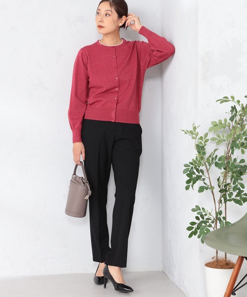 GALLORIA（ギャローリア）の「マシンウォッシャブル　配色クルーカーディガン（カーディガン/ボレロ・レディース・ライトグレー/ピンク/ブラック・M/L/LL/S）」の15枚目の写真