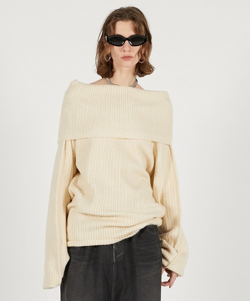 オフショルニット / Off-Shoulder Knit（ニット/セーター）｜PRANK