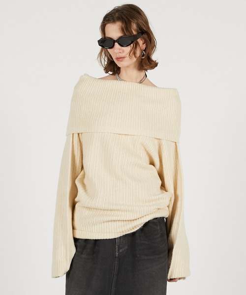 オフショルニット / Off-Shoulder Knit（ニット/セーター）｜PRANK