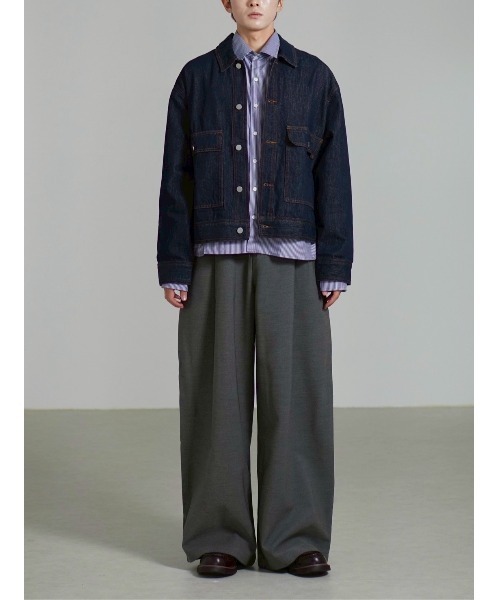 セール】【Chikashitsu +】2 pocket rigid denim jacket