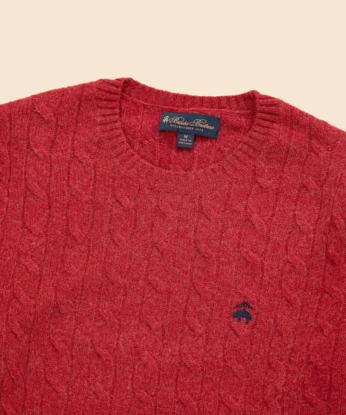 BROOKS BROTHERS（ブルックスブラザーズ）の「ラムズウール　GFロゴ　ケーブル　クルーネックセーター（ニット/セーター・メンズ・マスタード/グレー/ダークグリーン/ブルー/レッド/ベージュ・SMALL/LARGE/MEDIUM/X-LARGE）」の12枚目の写真
