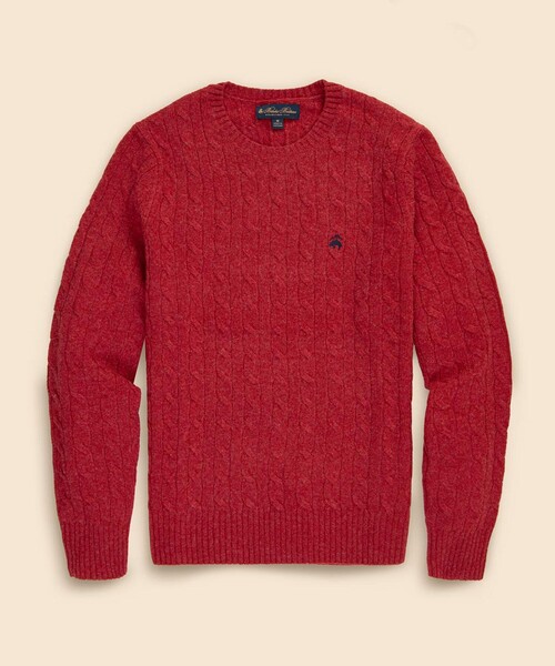 BROOKS BROTHERS（ブルックスブラザーズ）の「ラムズウール　GFロゴ　ケーブル　クルーネックセーター（ニット/セーター・メンズ・マスタード/グレー/ダークグリーン/ブルー/レッド/ベージュ・SMALL/LARGE/MEDIUM/X-LARGE）」の13枚目の写真