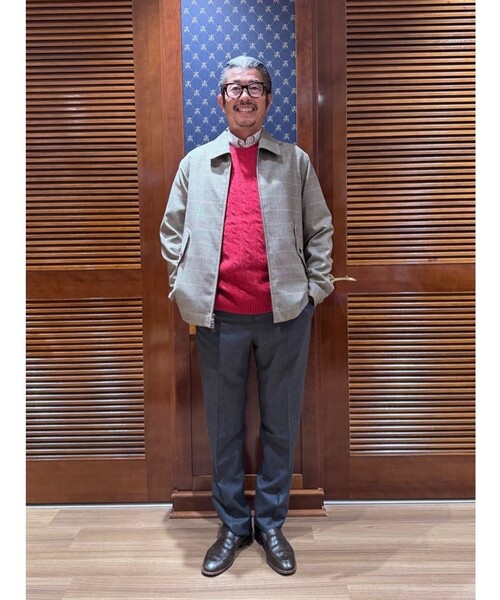 BROOKS BROTHERS（ブルックスブラザーズ）の「ラムズウール　GFロゴ　ケーブル　クルーネックセーター（ニット/セーター・メンズ・マスタード/グレー/ダークグリーン/ブルー/レッド/ベージュ・SMALL/LARGE/MEDIUM/X-LARGE）」の15枚目の写真